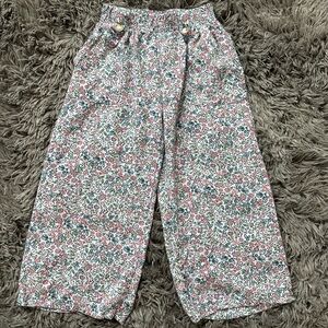 btween Floral Light Blue Wide Leg Flowy Pants Kids Girl Size 6